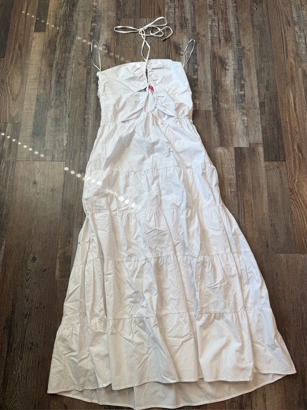 White Halter Maxi Dress with Cut Outs